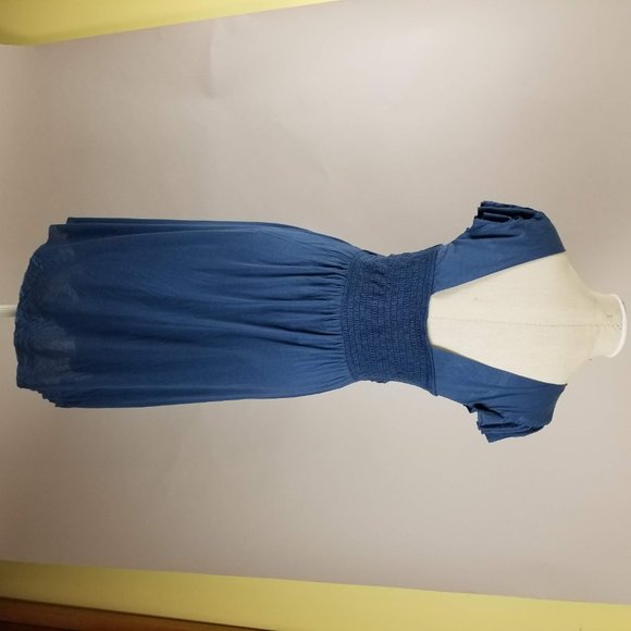Matty M Romantic Blue Flutter Sleeve Dress - Picture 2 of 3